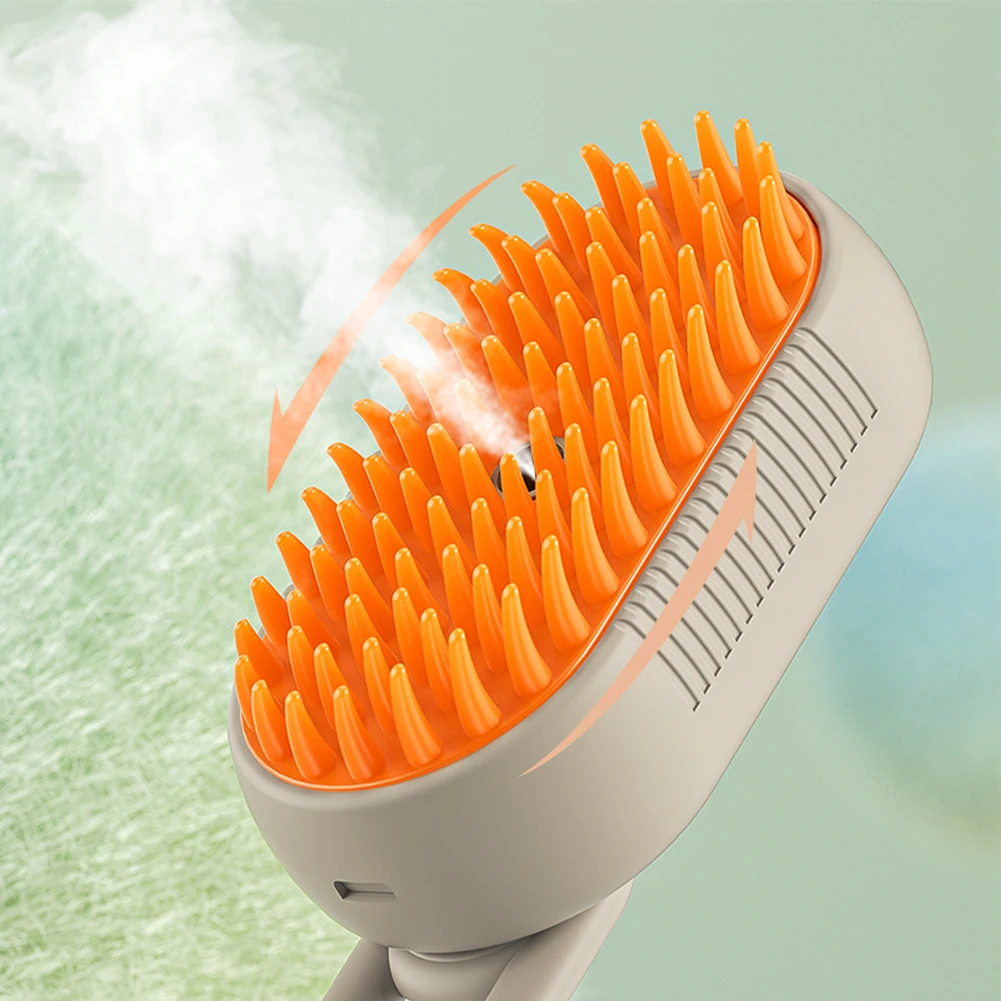 Cat & Dog Steamy Brush per la Cura del Pelo di Cani e Gatti with steam and ergonomic design for grooming
