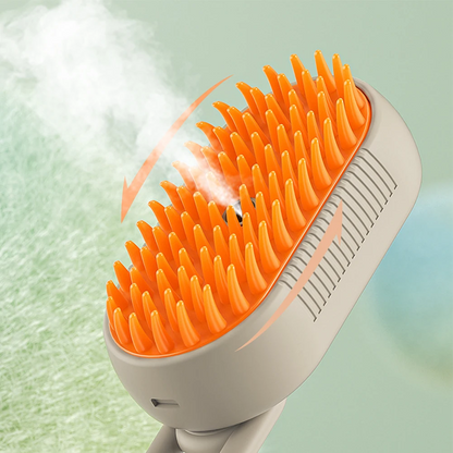 Cat & Dog Steamy Brush per la Cura del Pelo di Cani e Gatti with steam and ergonomic design for grooming