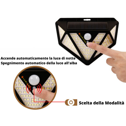 Lampada da esterno solare luminar 166 LED ad alta luminosità